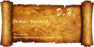 Dukai Harald névjegykártya